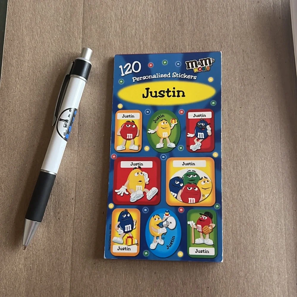 M & M personalize sticker book